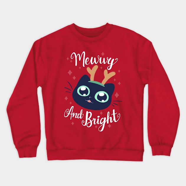 Mewwy and Bright Crewneck Sweatshirt by Starling